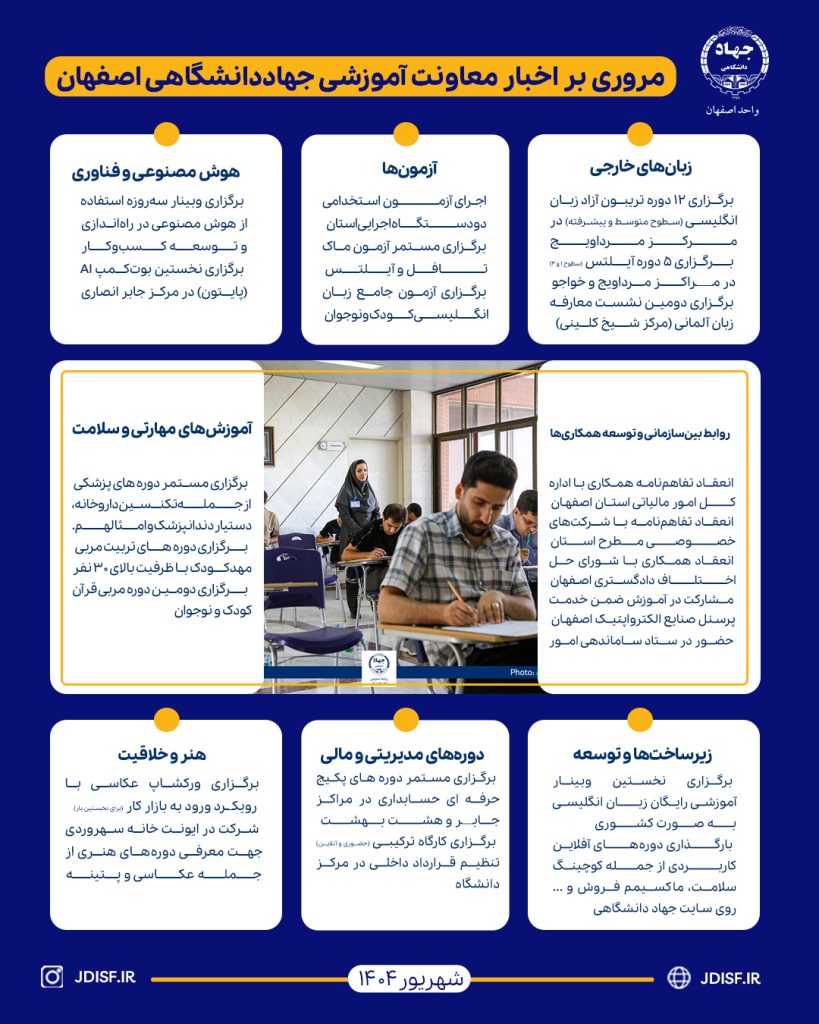 خبرنامه شهریورماه ۱۴۰۴-معاونت آموزشی