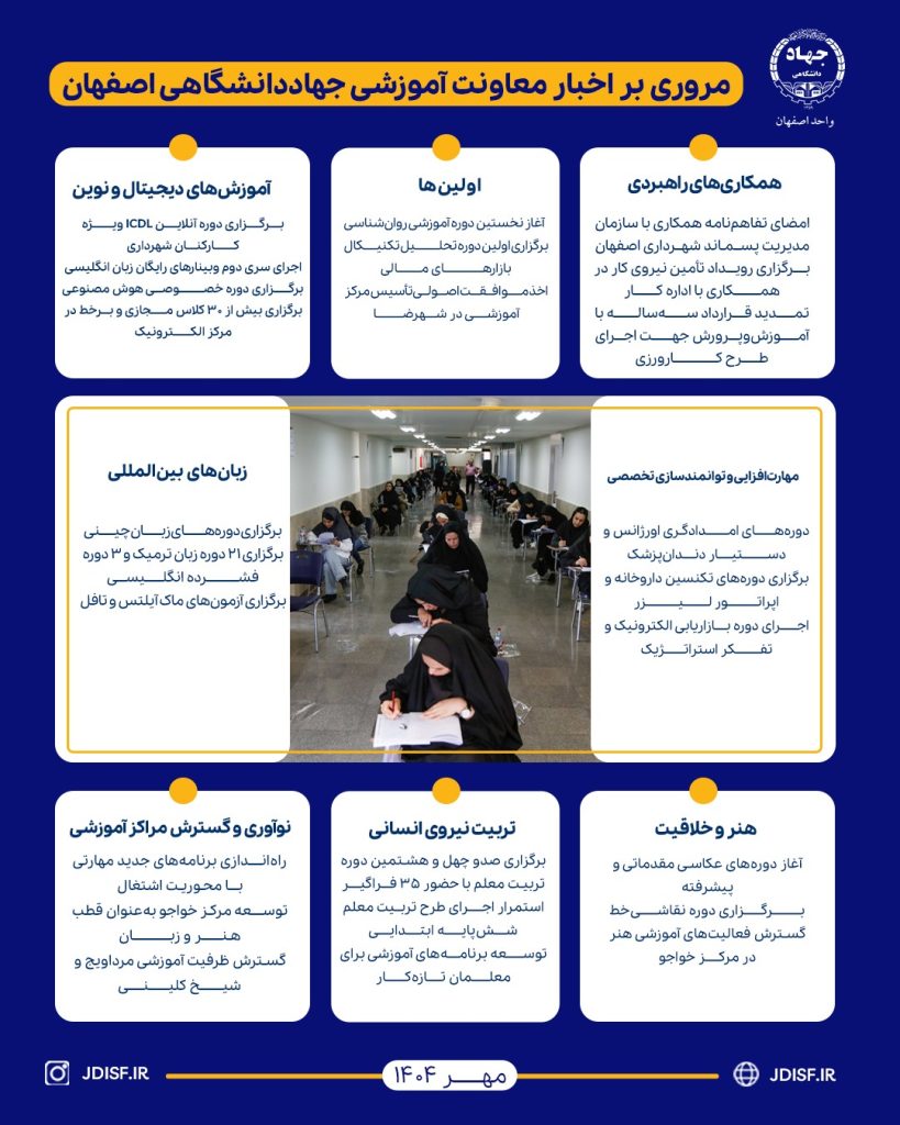 خبرنامه مهرماه ۱۴۰۴-معاونت آموزشی